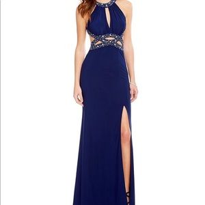 Navy prom dress.